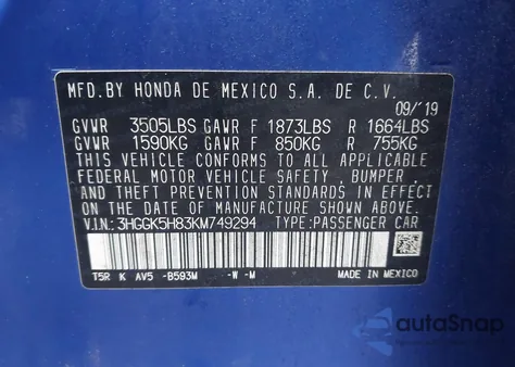 2019 Honda Fit Ex from USA, damaged, VIN 3HGGK5H83KM749294